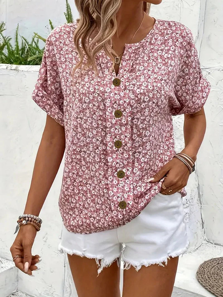 Quinn - Wildflower Notch Blouse