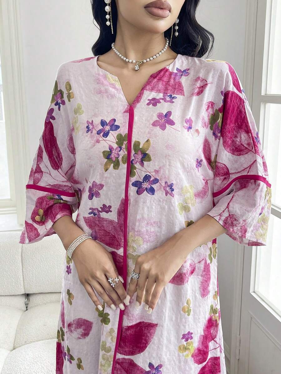 Norivelle - Vestido com Babados e Estampa Floral