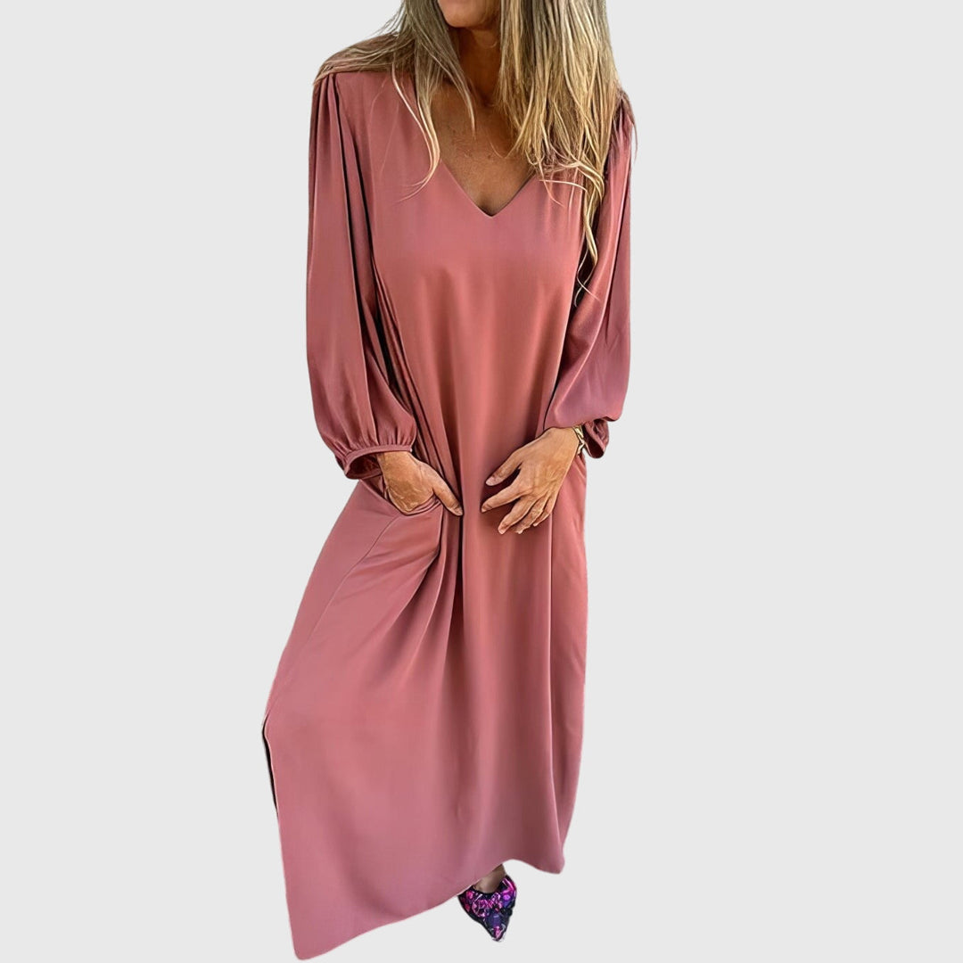 Novira  - Long Boho Dress with Pockets