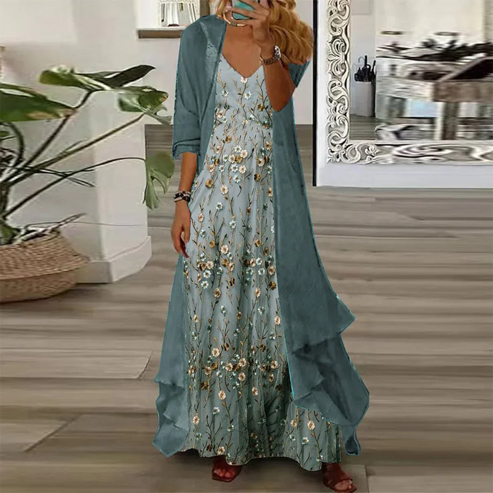 Melanira - Conjunto de Vestido Maxi Chique