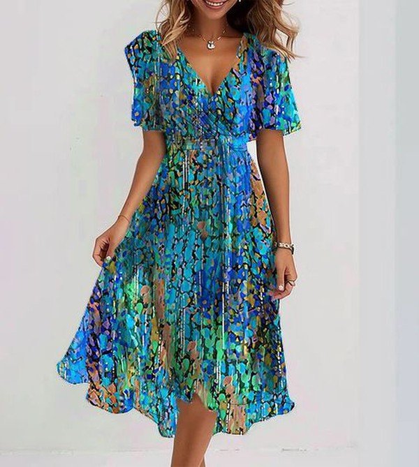 Lillian - Breezy Blue Midi Dress