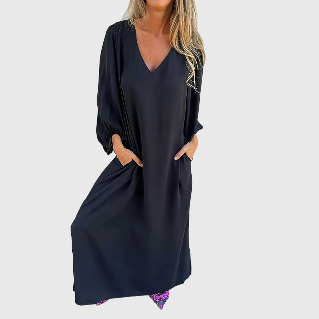 Novira  - Long Boho Dress with Pockets