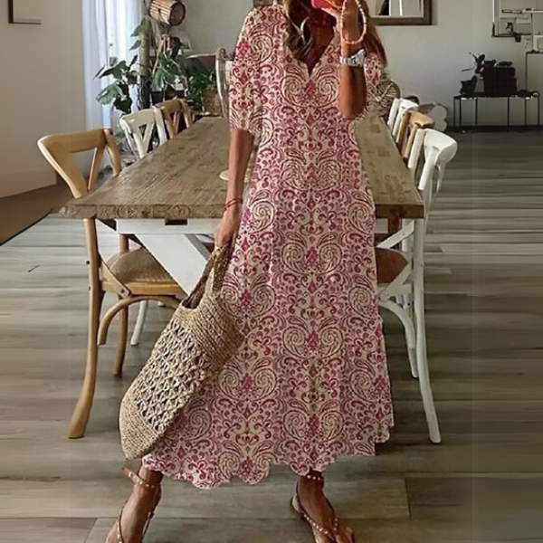 Jovarella - Vestido midi boho chique
