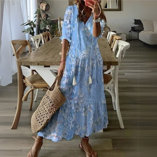 Jovarella - Vestido midi boho chique