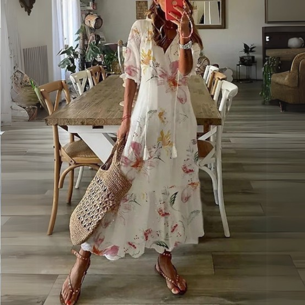 Jovarella - Vestido midi boho chique