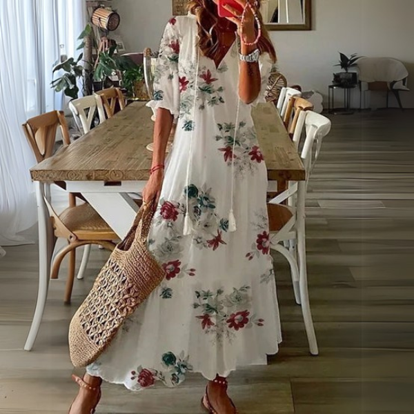 Jovarella - Vestido midi boho chique