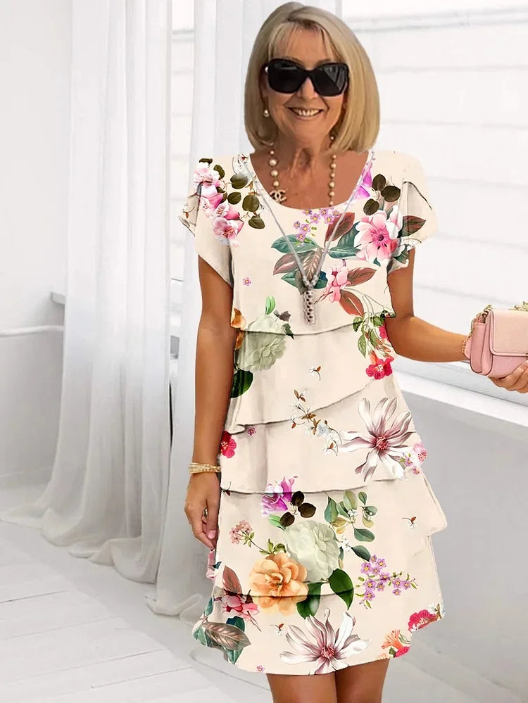Ella - Ruffled Floral Dress