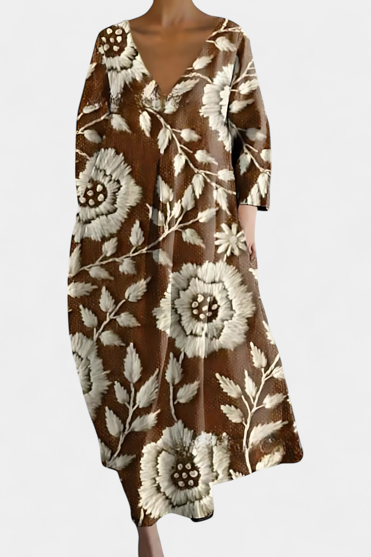 Ilani - Comfortable V neck Dress