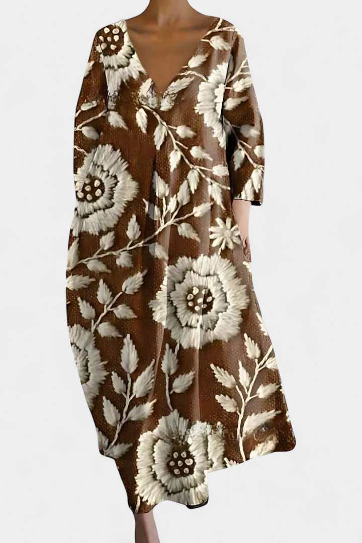 Ilani - Comfortable V neck Dress