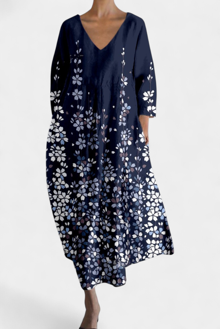 Ilani - Comfortable V neck Dress