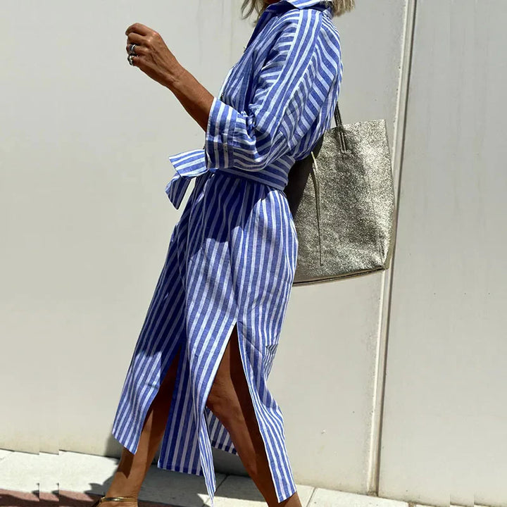Jasmine - Classic Striped Shirt Dress