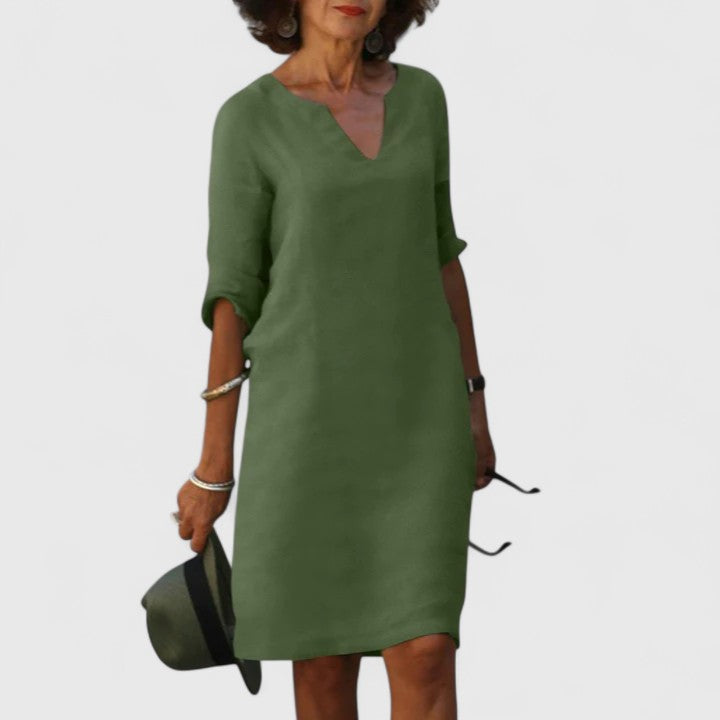 Meliani - Comfortable V Neck Dress