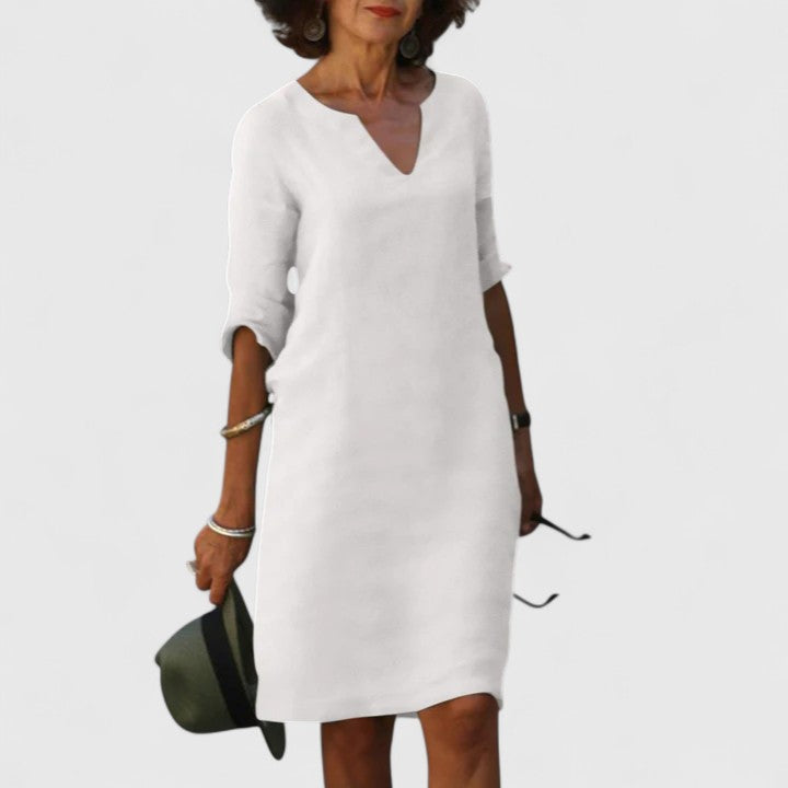 Meliani - Comfortable V Neck Dress