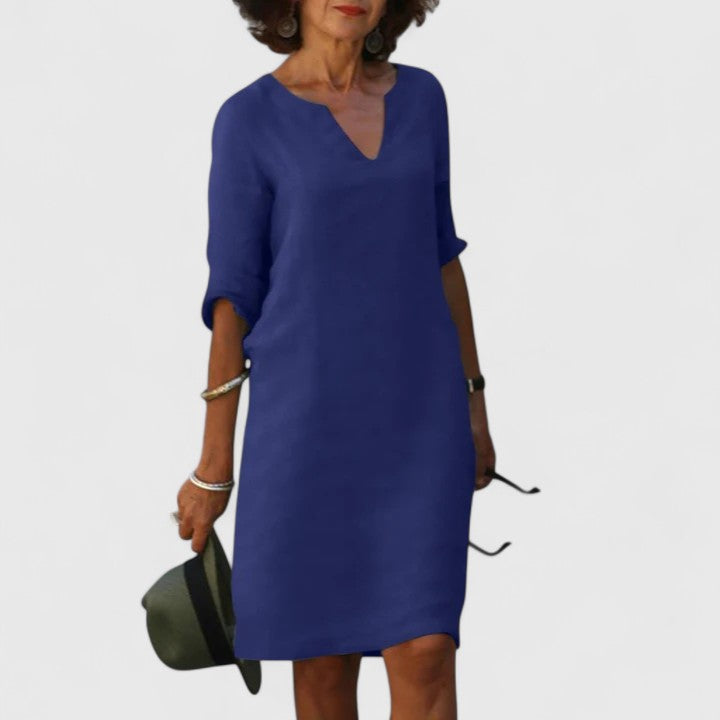 Meliani - Comfortable V Neck Dress
