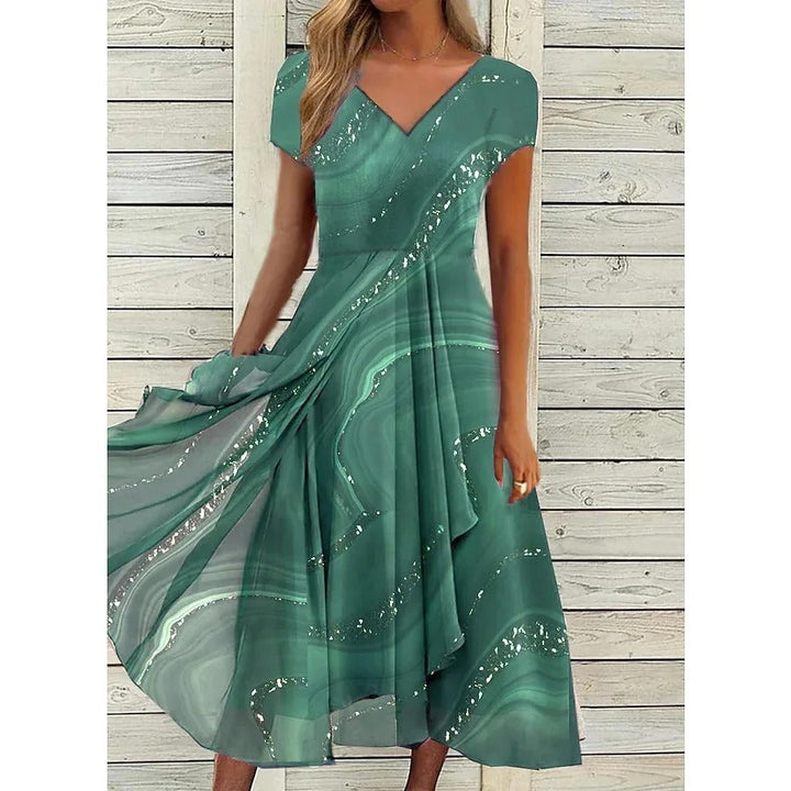 Maisie - Elegant V neck Midi Dress