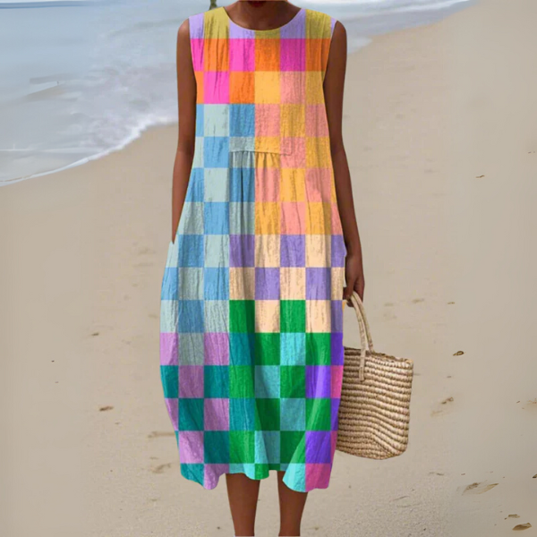 Lorivette - Vestido Midi Xadrez