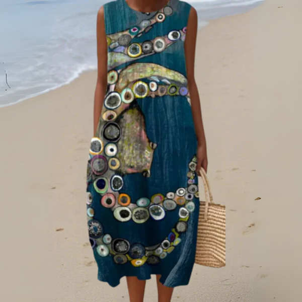 Aselinda - Vestido Midi Náutico