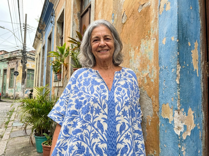 Kariane - Blusa Azul Jardim