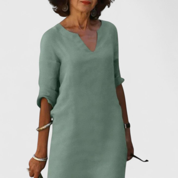 Meliani - Comfortable V Neck Dress